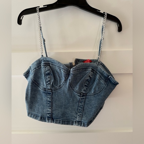 Guess Jean bustier corset chain straps ship
Back size XL Taylor Swift style - Picture 3 of 12